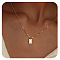 304 Stainless Steel Box Chain Necklaces, 201 Stainless Steel Rectangle Initial Pendant Necklaces for Women, Real 18K Gold Plated, Letter A, 15.75 inch(40cm)
