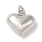 Rack Plating Brass Pendants, Cadmium Free & Lead Free, with Jump Ring, Puffed Heart Charms, Platinum, 15x15.5x8mm, Hole: 3mm