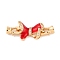 Brass Micro Pave Clear Cubic Zirconia Fold Over Clasps, Nickel Free, with Enamel, Real 18K Gold Plated, 40mm