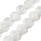Handmade Lampwork Beads Strands, Flat Round with Vortex, White, 7.5~8.5x3mm, Hole: 0.6mm, about 46~49pcs/strand, 14.06~14.57''(35.7~37cm)