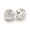 Rack Plated Round Brass Beads, Long-Lasting Plated, Cadmium Free & Lead Free, Faceted, Silver, 4.5mm, Hole: 2mm