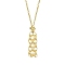 Natural Pearl Pendant Necklace, Macrame Pouch 304 Stainless Steel Necklace, Golden, 19.21 inch(48.8cm)