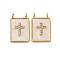 Brass Micro Pave Cubic Zirconia Pendants, with Enamel, Cadmium Free & Lead Free, Real 18K Gold Plated, Rack Plating, Long-Lasting Plated, Cross, 18x11.5x2.5mm, Hole: 1.2mm