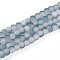 Crackle Glass Beads Strands, Round, Two Tone, Frosted, Light Steel Blue, 4~4.5x3~4mm, Hole: 0.9mm, about 215~221pcs/strand, 30.31~31.50 inch(77~80cm)