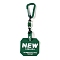 Plastic Pendant Decorations, Square with Word, Green, 155mm, pendant: 50x53x3mm