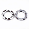 Imitation Leather Pendants, with Aluminum Bottom, Ring, Platinum, Creamy White, 40.5x38x5mm, Hole: 1.5mm