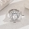 Luxurious Copper Zircon Flower Ring for Women Party Wedding Vacation