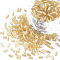Transparent Colours Luster Glass Bugle Beads, Round Hole, Pale Goldenrod, 3~8x2mm, Hole: 0.7mm, about 450g/pound