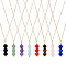 8Pcs 8 Style Natural Mixed Gemstone Round Beaded Pendant Necklaces Set with Iron Cable Chains, 18.31 inch(46.5cm), 1Pc/style
