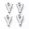 Tarnish Resistant 304 Stainless Steel Pendants, Matte Style, Greek Alphabet, Stainless Steel Color, Letter.G, 10.5x7x1.5mm, Hole: 1.5mm
