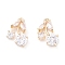 Rack Plating Brass Cubic Zirconia Charms, Long-Lasting Plated, Cherry, Light Gold, 14x8.5x3mm, Hole: 1.2mm