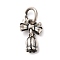 S925 Sterling Silver Charms, wih Jump Rings, Bowknot with Tulip Flower Charms, with 925 Stamp, Antique Silver, 11x7.5x4mm, Hole: 3.5mm