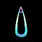 201 Stainless Steel Pendants, Teardrop Charm, Laser Cut, Rainbow Color, 29x11x1mm, Hole: 1.8mm