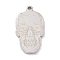 Non-Tarnish 201 Stainless Steel Pendants, Laser Cut, Skull, Stainless Steel Color, 28x15.5x2mm, Hole: 2mm