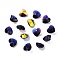 Electroplate Glass Charms, AB Color Plated, Faceted Heart, Midnight Blue, 10x10x5~5.5mm, Hole: 1~1.2mm