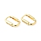 Clear Cubic Zirconia Oval Hoop Earrings, Brass Jewelry for Women, Cadmium Free & Nickel Free & Lead Free, Real 18K Gold Plated, 17x11.5x3mm, Pin: 0.8mm