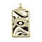 Brass Micro Pave Cubic Zirconia Pendants with Enamel, Cadmium Free & Nickel Free & Lead Free, 
Rectangle with Evil Eye, Black, 42.5x21.5x4mm, Hole: 4x2.5mm