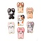 Rack Plating Alloy Enamel Pendants, Golden, Dog Charm, Mixed Color, 25x16x2mm, Hole: 2mm