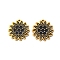 Ion Plating(IP) 304 Stainless Steel Pendants, with Enamel, Flower Charm, Black, 15.5x15.5x1.5mm, Hole: 1mm