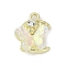 Alloy Pendants, with Resin, Lead Free & Cadmium Free & Nickel Free, Rack Plating, Moon with Butterfly Charms, Golden, 14x11.5x7.5mm, Hole: 1.6mm