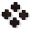 Natural Wood Beads, Dyed, Cross, Coconut Brown, 14.5~15x14.5~15x5mm, Hole: 1.8~2mm