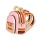 School Supplies Alloy Enamel Pandants, Golden, Bag, 19x18.5x1mm, Hole: 1.6mm