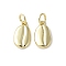Brass Charms, Shell Shape, with Jump Ring, Cadmium Free & Lead Free, Real 18K Gold Plated, 12x7x2.5mm, Hole: 3mm