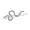 Metal Alligator Hair Clips, Hair Accessories for Woman Girls, Snake, Antique Silver, 66x30mm