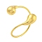 Rack Plating Brass Teardrop Open Cuff Bangles, Long-Lasting Plated, Lead Free & Cadmium Free, Real 18K Gold Plated, Inner Diameter: 2-1/2 inch(6.2cm)