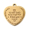 PVD Vacuum Plating 201 Stainless Steel Pendants, Family Theme Message Charms, Heart with Word Charms, Real 18K Gold Plated, 30.5x29x2mm, Hole: 3mm
