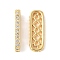Brass Micro Pave Clear Cubic Zirconia Spacer Bars, Rectangle Shape, Rack Plating, Long-Lasting Plated, Nickel Free, Real 18K Gold Plated, 16.5x6x2mm, Hole: 1.2mm