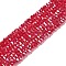 Transparent Glass Beads, 32 Facets, AB Color Plated, Round, Cerise, 3.5x3mm, Hole: 1mm, about 163~166pcs/strand, 50~51cm