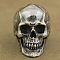 Alloy Finger Rings, Skull, Antique Silver, US Size 10(19.8mm)