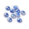Opaque Glass Cabochons, Stripe Pattern, Half Round, Colorful, 6~6.5x3mm