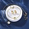 Flat Round 304 Stainless Steel Cubic Zirconia Pendant Necklaces & Bracelets & Stud Earrings Sets for Women, PVD Vacuum Plating, Golden, 17.95 inch(456mm)
