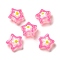Transparent Glass Beads, Hand Drawn Beads, with Enamel, Star, Deep Pink, 13x13x7mm, Hole: 1mm