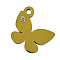 Ion Plating(IP) 304 Stainless Steel Charms, Manual Polishing, with Crystal Rhinestone, butterfly, Golden, 13.5x12x1.5mm, Hole: 1.2mm