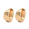 Brass Grooved Hoop Earrings, Light Gold, 14.5x6.5mm