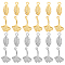 24Pcs 4 Style 304 Stainless Steel Pendants, Ginkgo Leaf & Leaf, Golden & Stainless Steel Color, 15.5~18x6~10.5x1.5~2mm, Hole: 1.8~2mm, 6pcs/style
