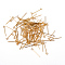 Brass Eye Pin, Cadmium Free & Lead Free, Golden, about 2.0cm long, 0.7mm thick, hole: about 2mm, about 9700pcs/1000g