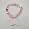 Adjustable Electroplated Faceted Cube Glass Braided Beaded Bracelets for Women Men