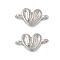 Brass Connector Charms, Heart Links, Long-Lasting Plated, Lead Free & Cadmium Free, Rack Plating, Platinum, 6x11x2.5mm, Hole: 1mm