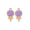 Alloy Pendant Rhinestone Settings, with Enamel, Lollipop, Light Gold, Blue Violet, Fit for 1mm Rhinestone, 18.5x10x2mm, Hole: 1.6mm