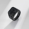Square with Cross Pattern 304 Stainless Steel Finger Rings for Men, Black, US Size 10(19.8mm)