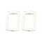 Alloy Beads, Rectangle, Matte Silver Color, 22x15x4.5mm, Hole: 3mm, 16x9mm inner diameter