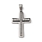 304 Stainless Steel Pendants, Cross Charm, Anti-Tarnish, Stainless Steel Color, 40x27x4mm, Hole: 9x5mm