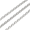304 Stainless Steel Link Chains, Unwelded, with Spool, Stainless Steel Color, 7x3x2.5mm