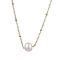 Round Natural Cultured Freshwater Pearl Pendant Necklaces, 304 Stainless Steel Satellite Chain Necklaces for Women, Golden, 17.64 inch(44.8cm)