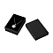 Cardboard Necklaces Boxes, with Sponge inside, Rectangle, Black, 9x6.5x2.8cm