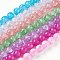 Crackle Glass Bead Strands, Round, Mixed Color, 8mm, Hole: 1mm, about 47~48pcs/strand, 14.56 inch~15.15 inch(37~38.5cm)